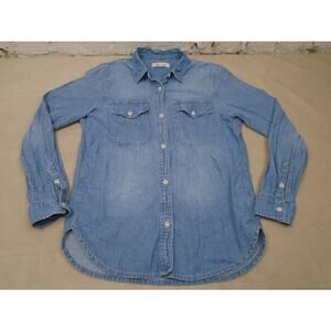 Madewell Denim Chambray Buttons Pockets Women's Long Sleeves Shirt Size Small